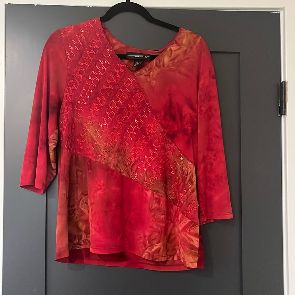 Vintage Venezia Romantic Beaded Tunic Blouse ♥️ size 14/16.